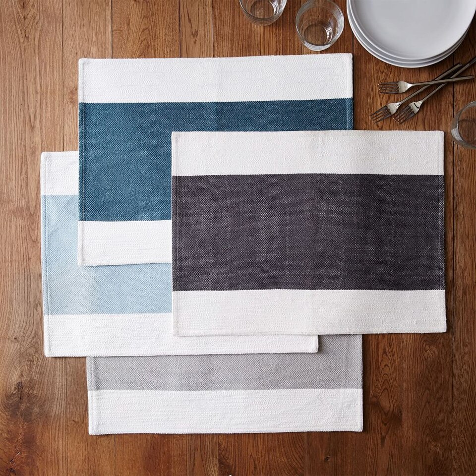 Centre Stripe Woven Placemat Set (Set of 2) west elm Australia